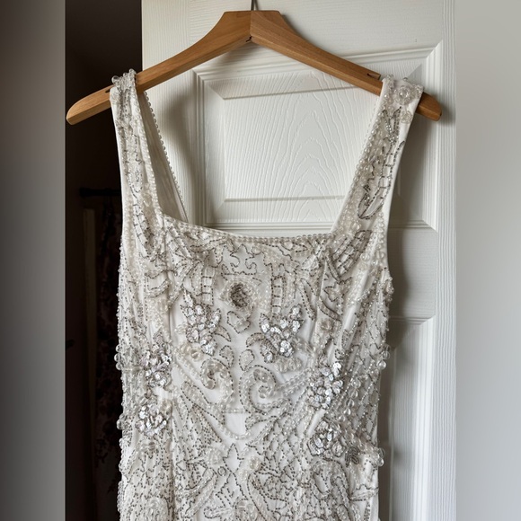 ASOS DESIGN ornate crystal embellished square neck maxi wedding dress - Picture 6 of 15